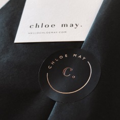CHLOE MAY / branding in gold, white and black